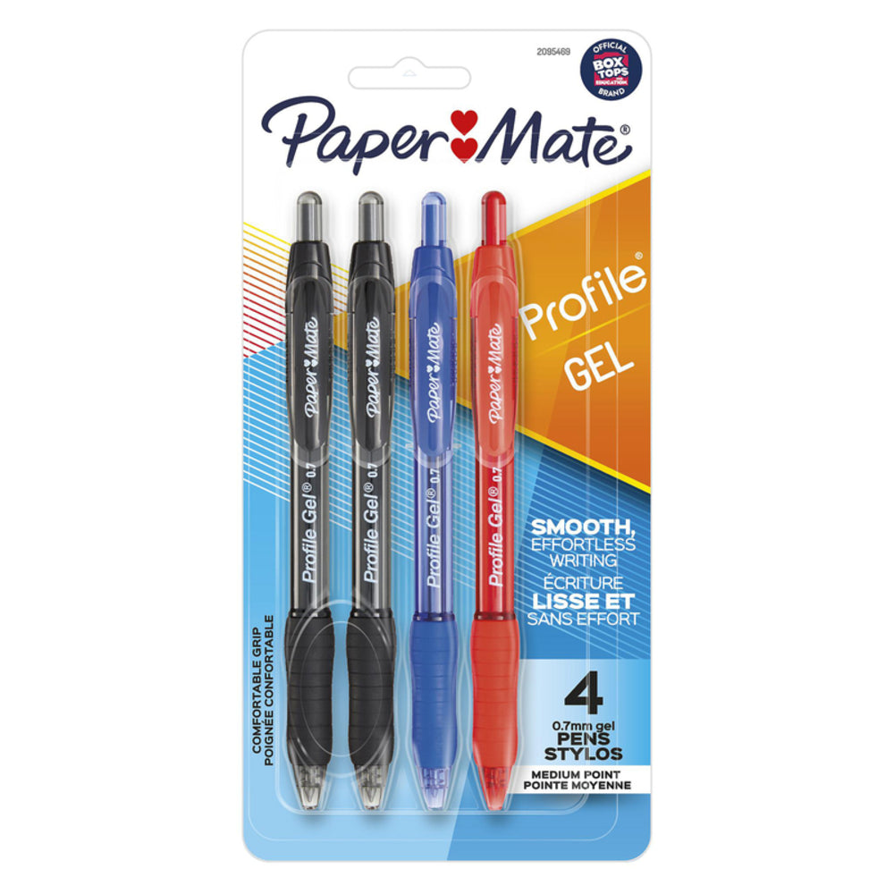 PROFILE GEL PEN ASST 4PK