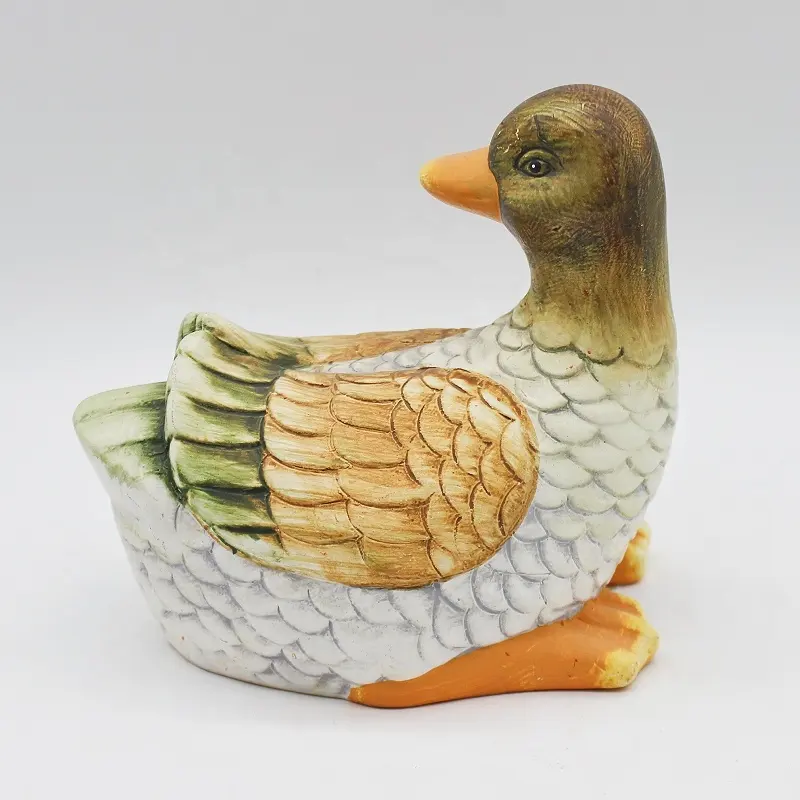 Factory custom wholesales garden animal duck ceramic garden outdoor ornament decoration