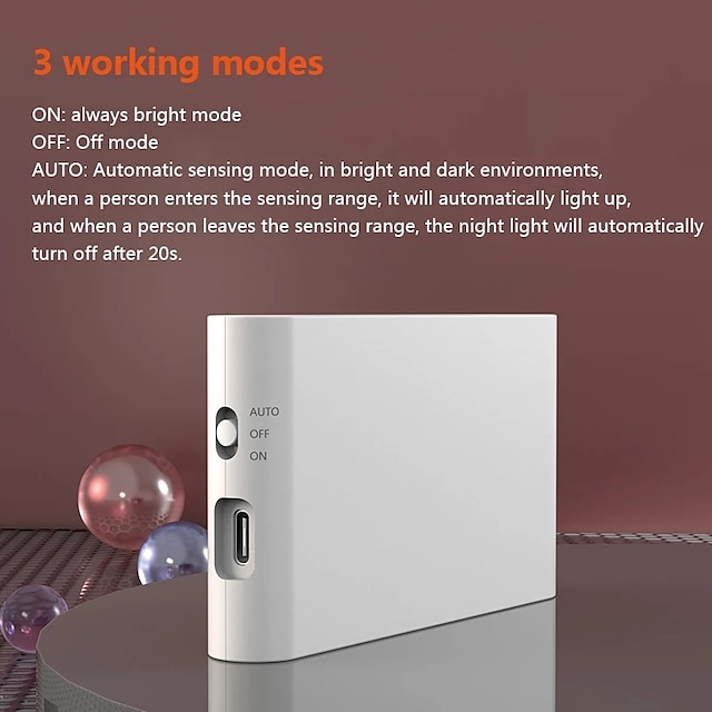 LED Night Lights Motion Sensor USB Rechargeable Linkage Induction Wireless Night Light Kitchen Cabinet Corridor Night Lamp for Bedroom Home Staircase Passageway Lighting