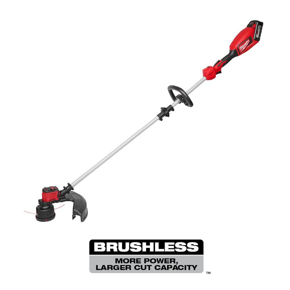 Milwaukee M18 18V Brushless Cordless String Trimmer Kit with M18 18V Brushless Cordless Hammer DrillImpact Combo