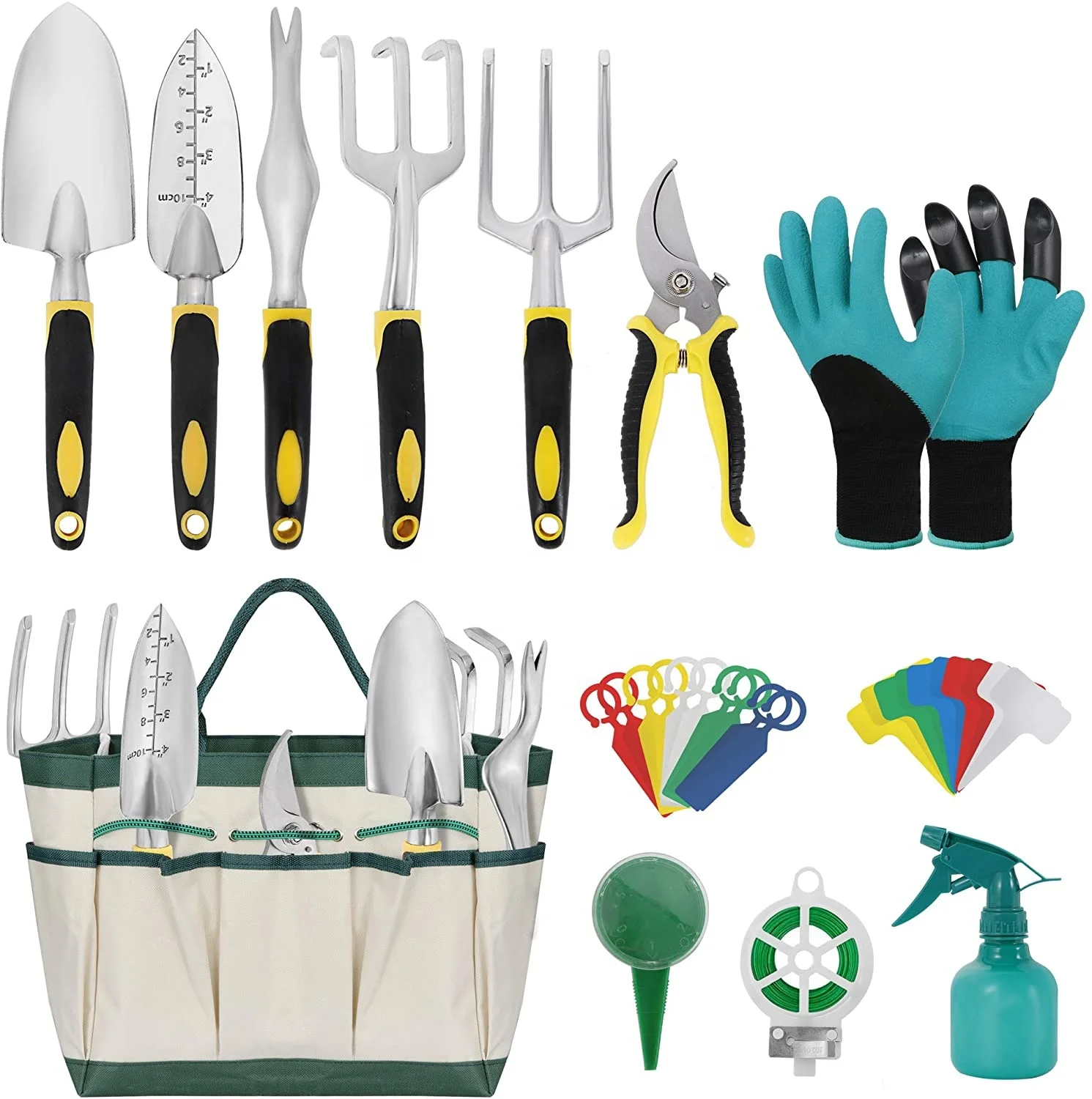 Wholesale Hot Sale High Quality 13 Pieces Heavy Duty Aluminum oy Garden Tools Set with Tote Bag