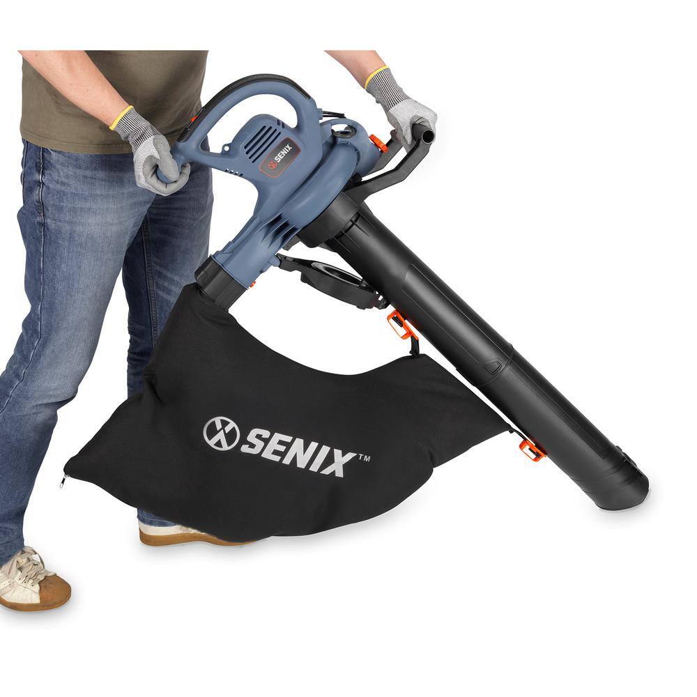 Senix 179 MPH Wind Velocity and 420 CFM Air Volume 12 Amp Electric Leaf BlowerVacuumMulcher BLVE12-M