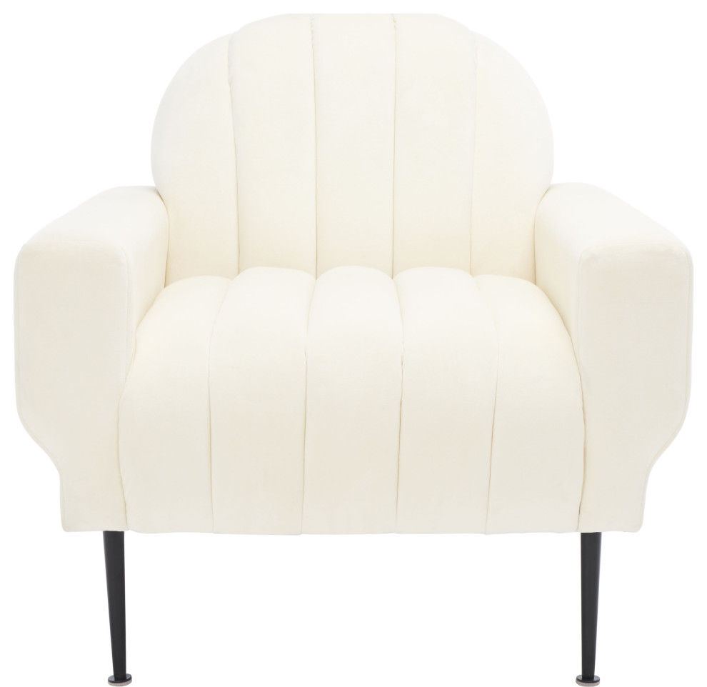 Safavieh Couture Josh Channel Tufted Accent Chair   Midcentury   Armchairs And Accent Chairs   by HedgeApple  Houzz