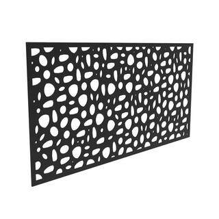 Barrette Outdoor Living 3 ft. x 6 ft. River Rock Black Polypropylene Decorative Screen Panel 73045667