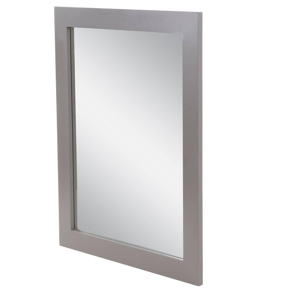 Home Decorators Collection 31 in. W x 26 in. H Wood Framed Wall Mirror in Taupe Gray WTWM26-TG