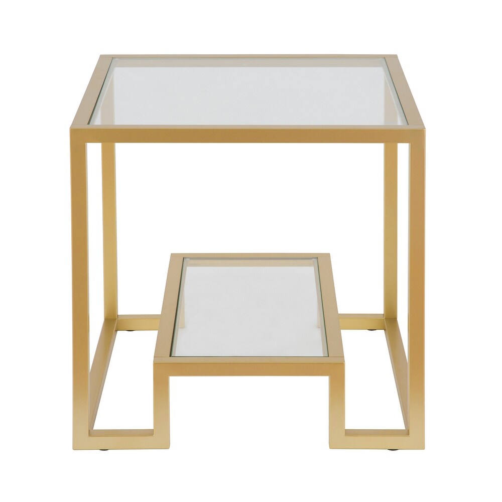 Athena Gold Geometric Luxe Side Table