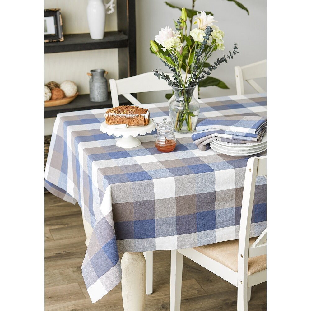 DII Tri Color Check Tablecloth 70 Round