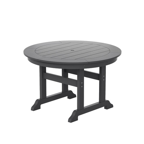 Polytrends Laguna Hdpe All Weather Outdoor Patio Dining Set with Round Table，Armless Chairs (5Piece Set)