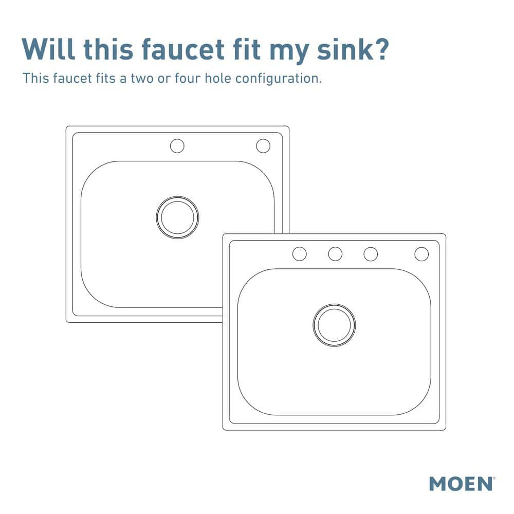 Moen Noell Single-Handle Standard Kitchen Faucet With Side Sprayer In Spot Resist Stainless