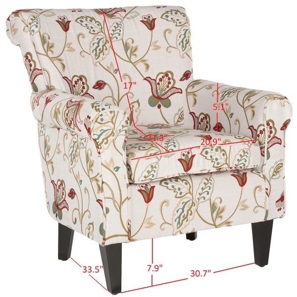 SAFAVIEH Gramercy Red/Ivory Floral Club Chair