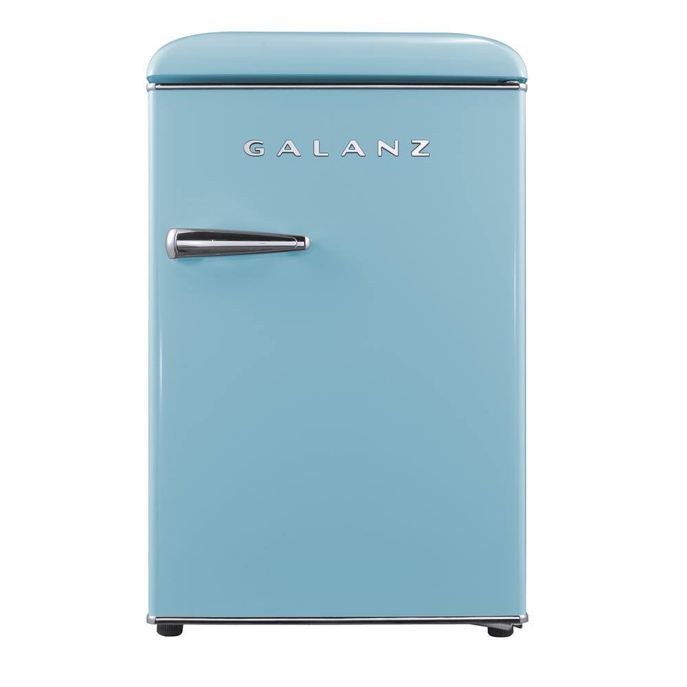 Galanz 2.5 cu. ft. Retro Mini Fridge in Bebop Blue with Chiller GLR25MBER10