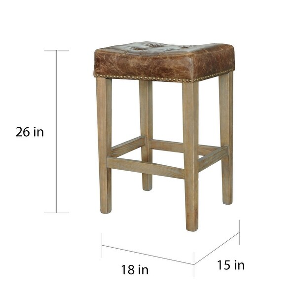 Carbon Loft Nazerene French Leather Counter Stool (Set of 4)