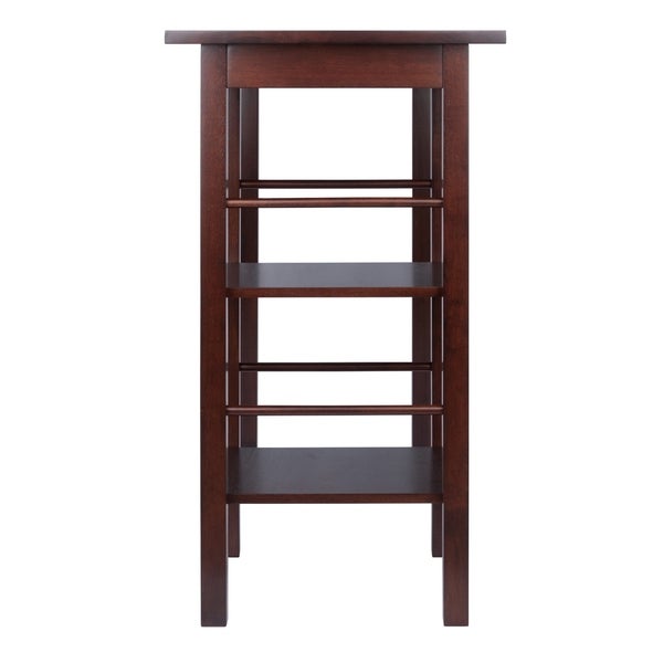 Winsome Wooden Egan Dining Breakfast Table with Two Side Shelves