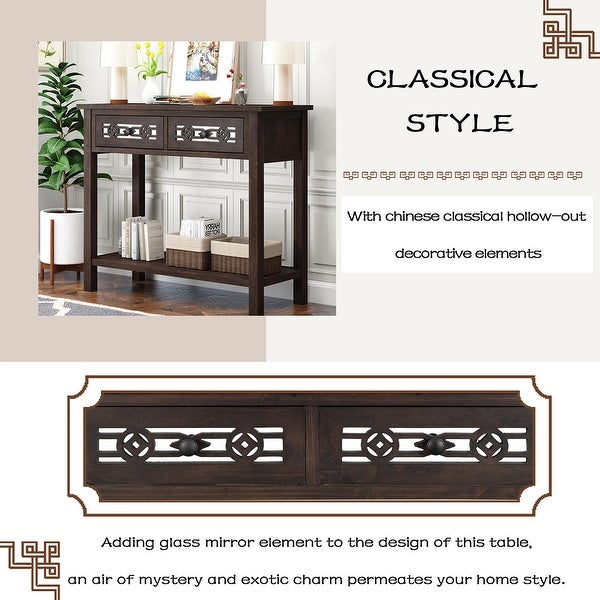 Merax Classic Console Table with 2-Drawers and Shelf