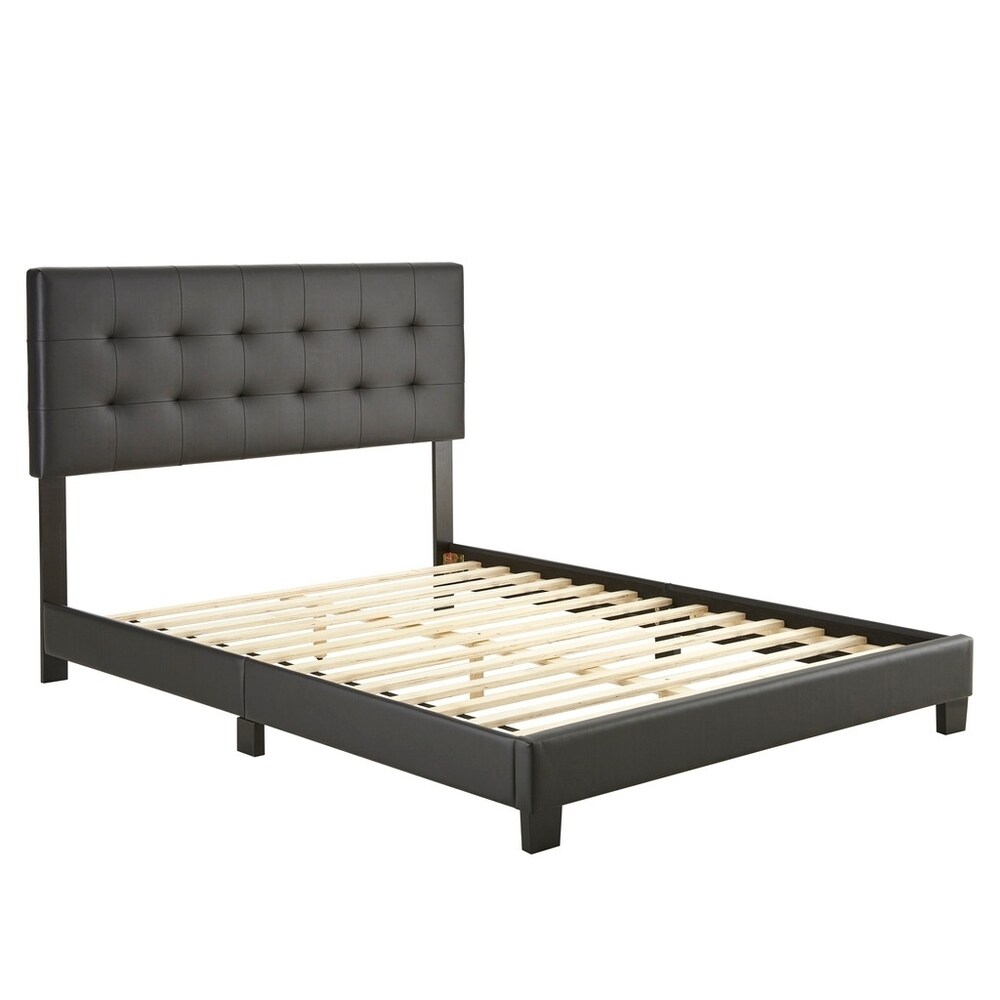 Boyd Sleep Roma Tufted Upholstered Leather Platform Bed 3 Colors