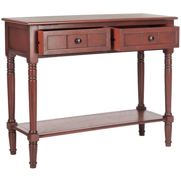 Samantha Contemporary 2 Drawer Console， Red