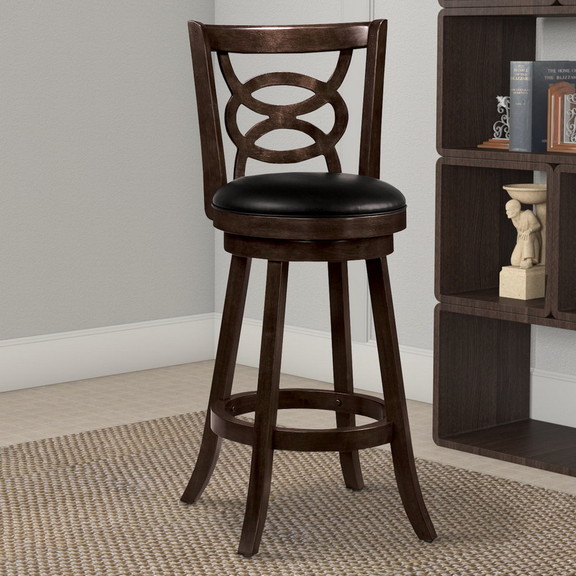 Benzara BM69024 29 Swivel Bar Stool with Upholste...