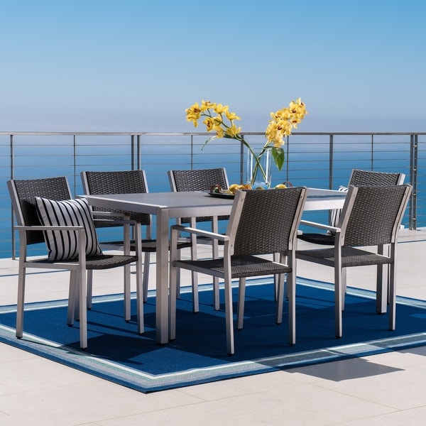 Cape Coral Outdoor 7piece Aluminum Dining Set by Christopher Knight Home