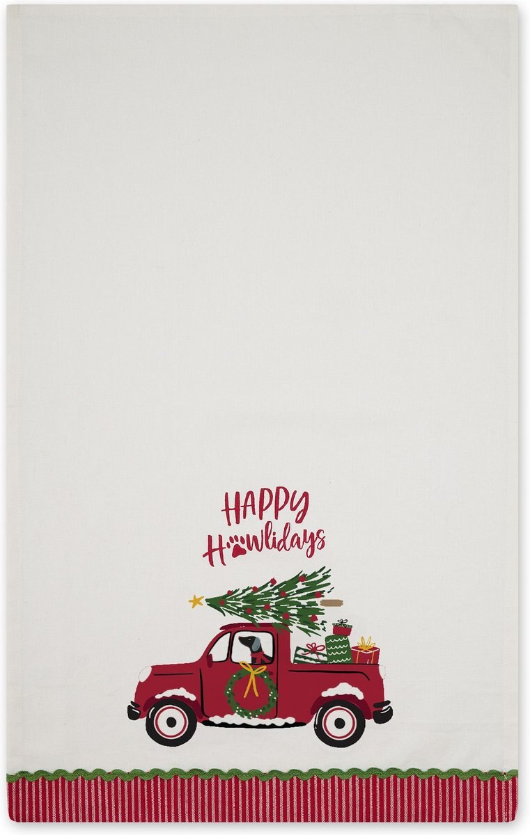 Design Imports Happy Howlidays Embellished Dish Towel