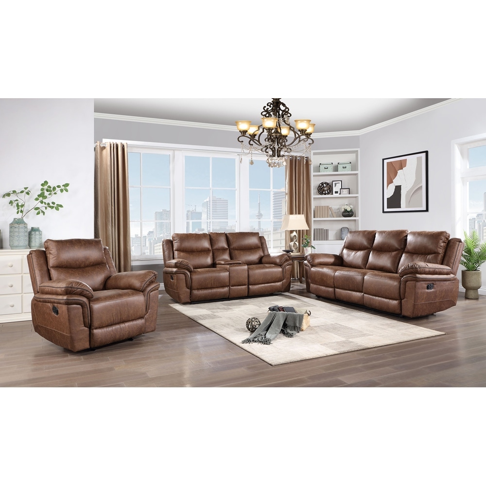 New Classic Furniture Carmichael Brown Manual Reclining Sofa