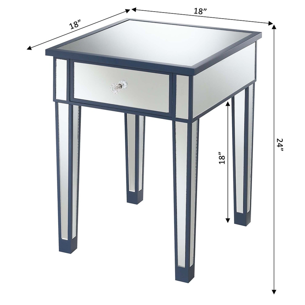 Convenience Concepts Gold Coast Mirrored 1 Drawer End Table