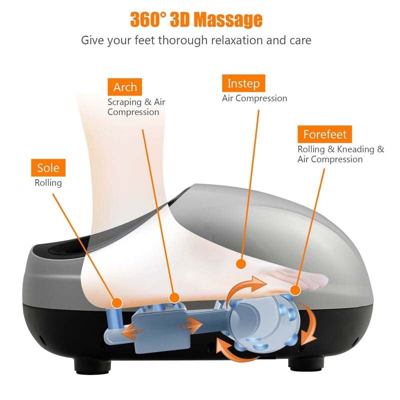 Foot Massager Machine with Heat & Remote, Shiatsu Foot Massager with Deep 3D Kneading Rolling Relieves Plantar Fasciitis