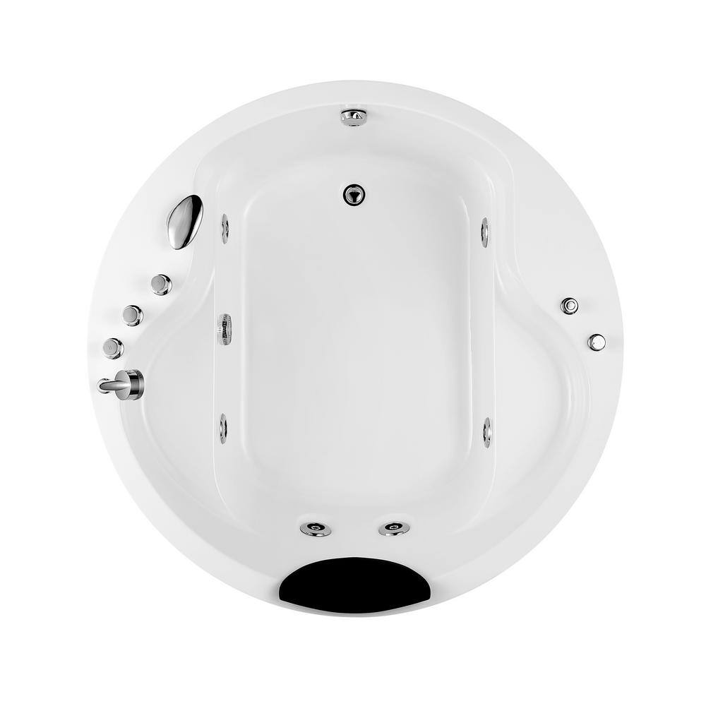 Empava 59 in. All-in-One Style Acrylic Right Drain Oval Alcove Whirlpool Bathtub in White with 6 Water Jets EMPV-59JT005