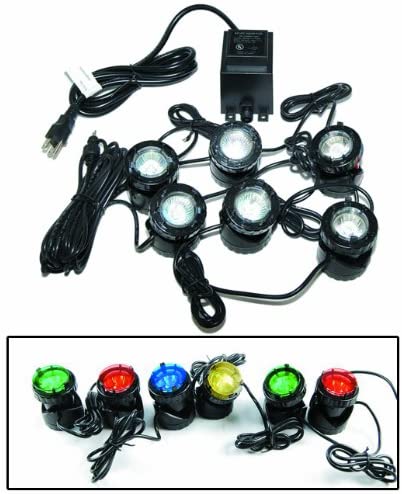 Jebao 12V Low Voltage  Submersible Landscape Halogen Pond  Light， Set of 6 (60w)