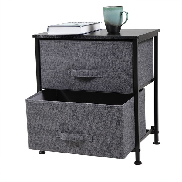 2-Tier Utility Dresser Side Table Nightstand