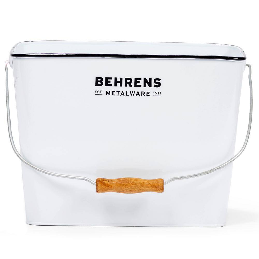 Behrens 3.25 Gal. Galvanized Steel Rectangular Cleaning Bucket - White W19RBW