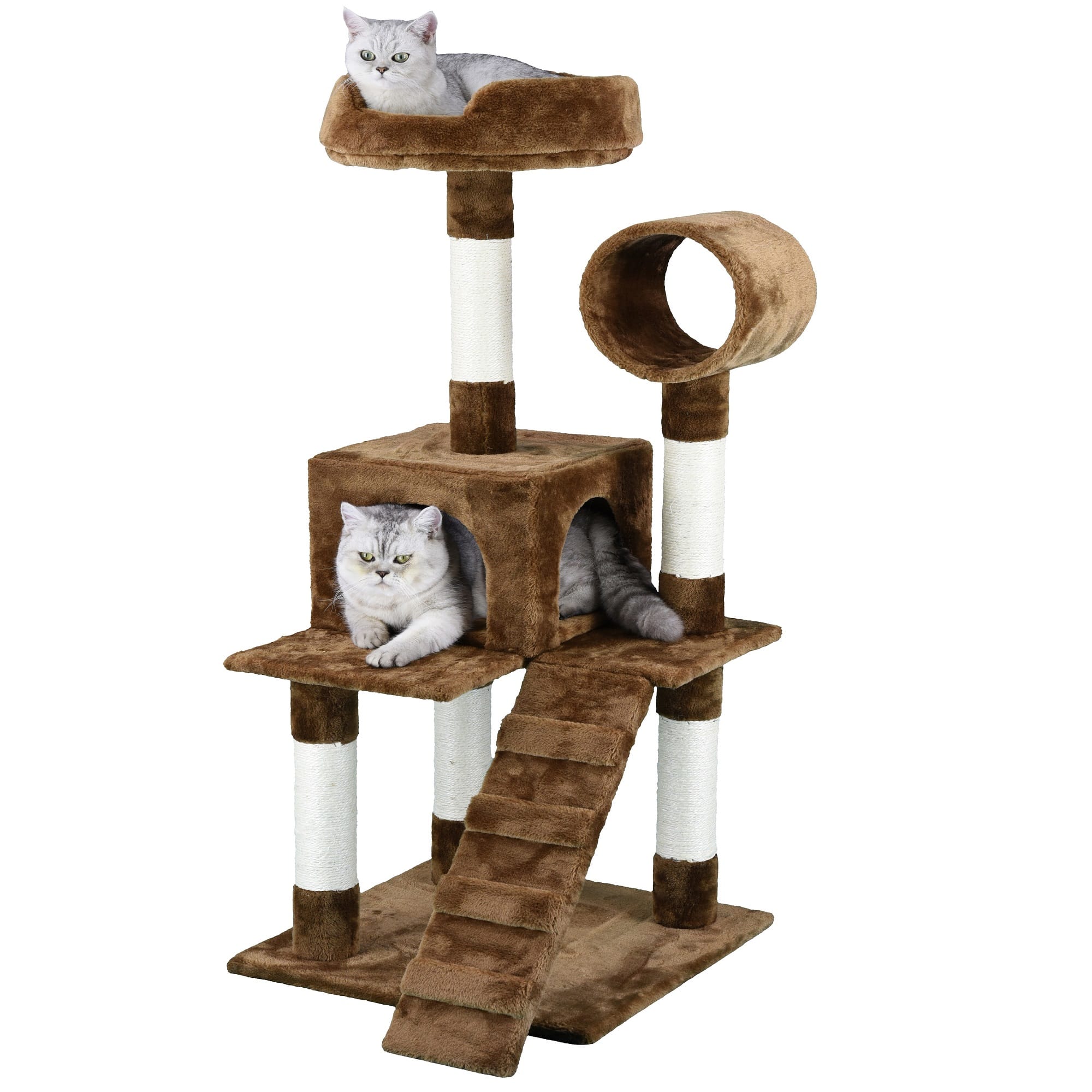 Go Pet Club Brown Cat Tree Condo with Sisal Covered Posts， 49.5