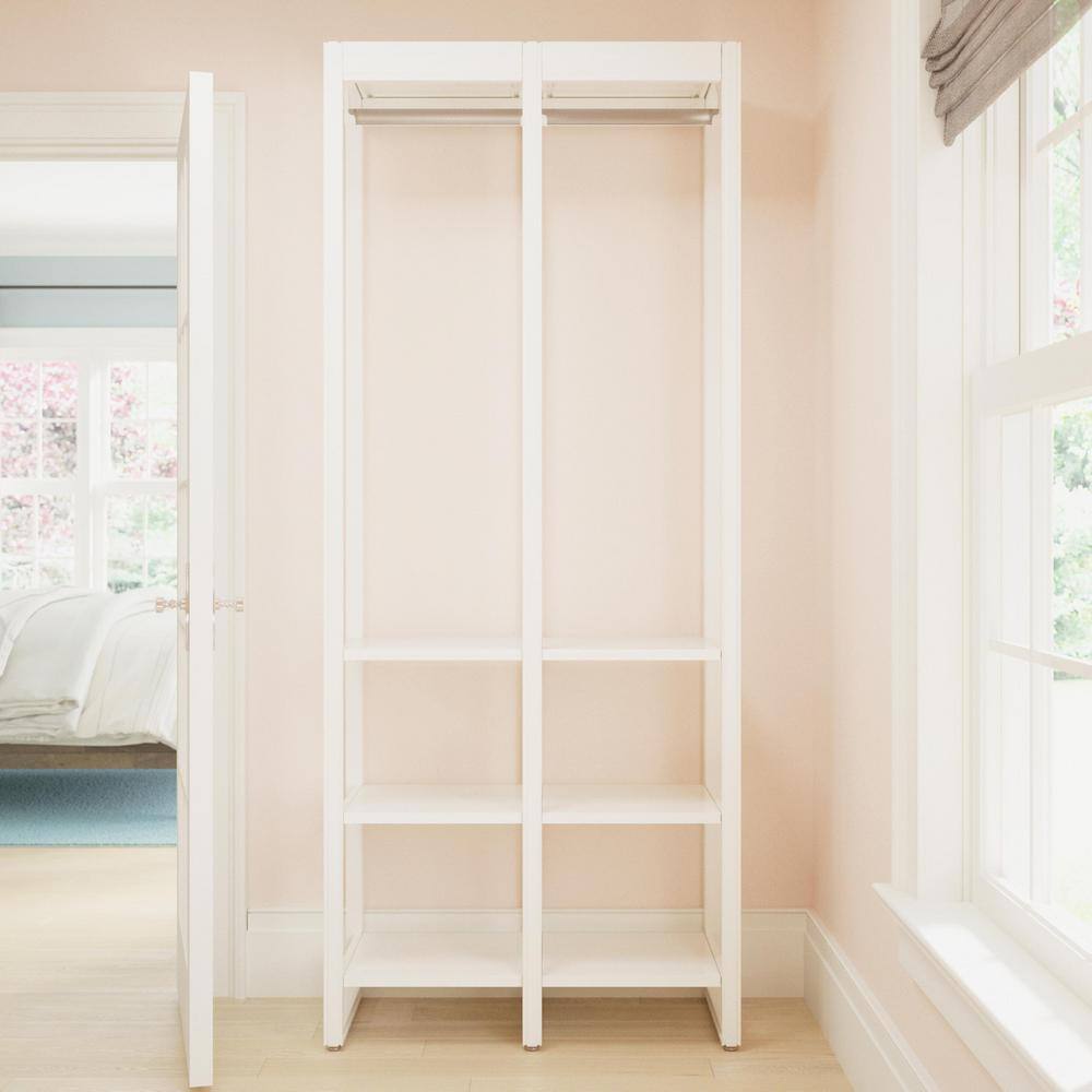 CLOSETS By LIBERTY 36 in. W White Adjustable Wood Closet System with 8-Shelves and 2-Rods HS4400-RW-03