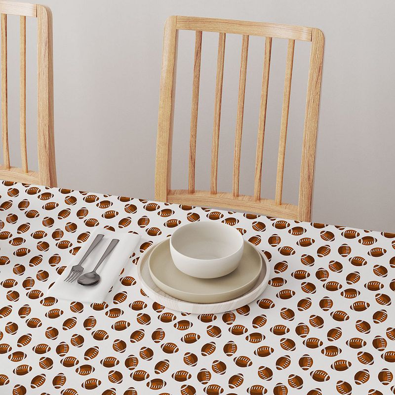 Square Tablecloth， 100% Polyester， 70x70， Allover Football Pattern