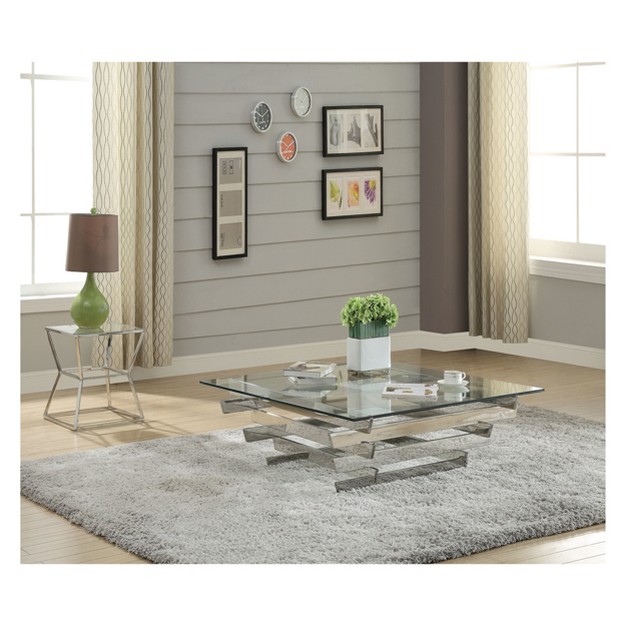 Salonius Coffee Table Clear Glass Sliver Acme Furniture