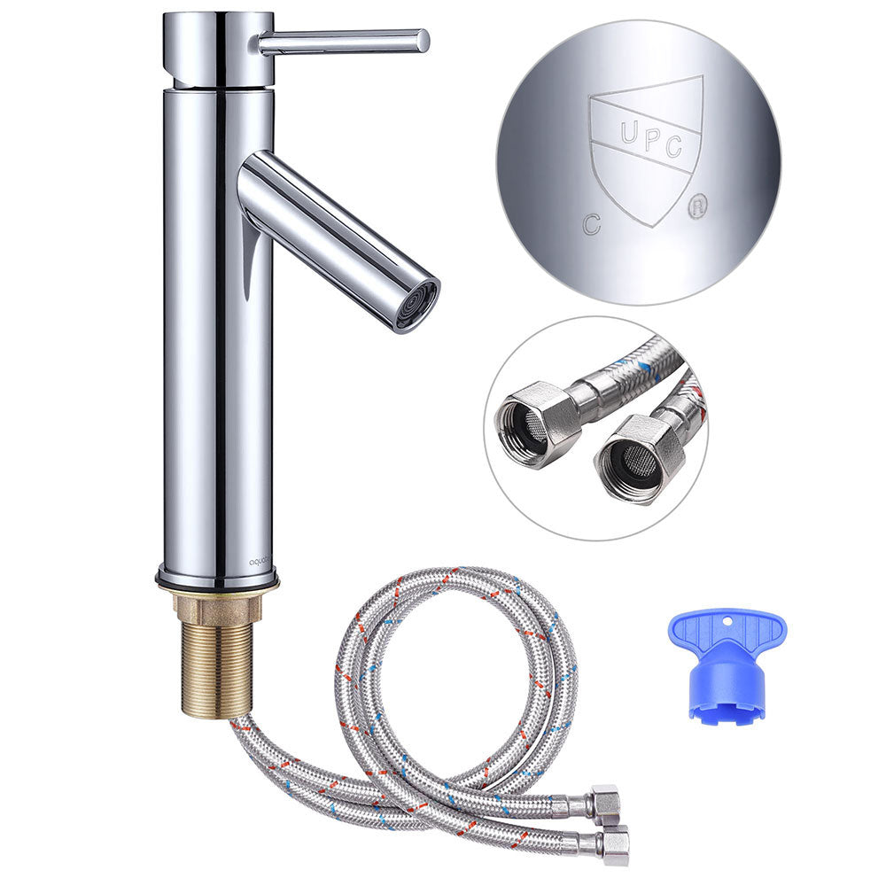 Aquaterior Bathroom Faucet Single Hole 1-Handle Cold Hot 9.25