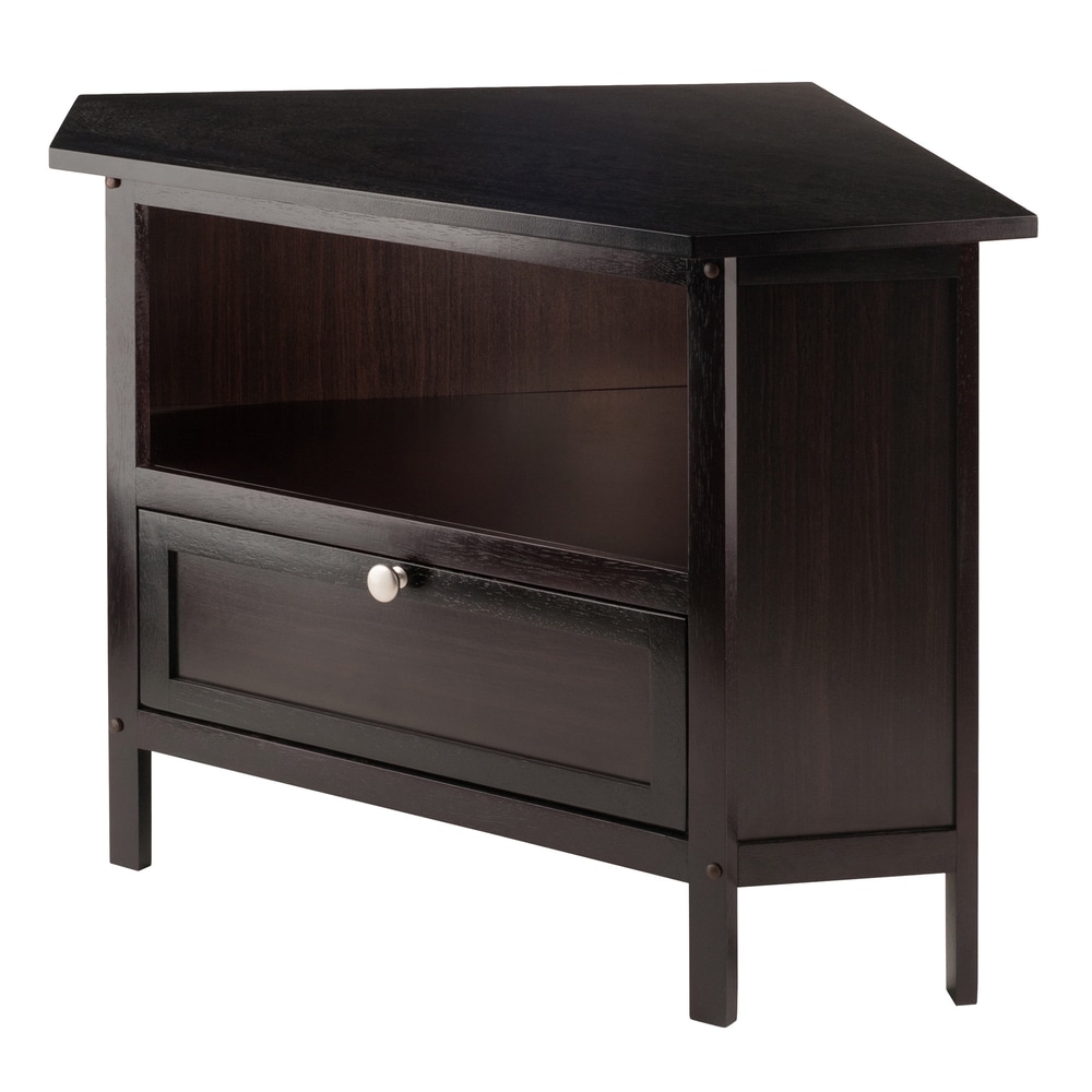 Porch   Den Brownville Espresso Wood Corner TV Stand