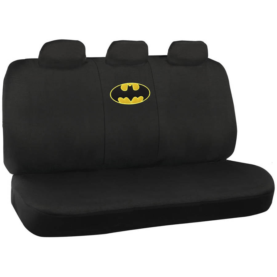 BDK Batman Car Seat Covers with Rubber Floor Mats， Trimmable Floor Liners with Durable Seat Protectors