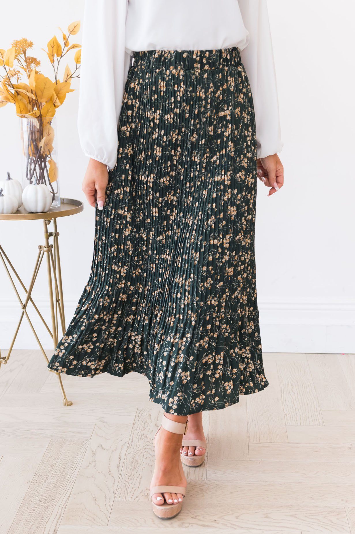 Fall Floral Modest Skirt