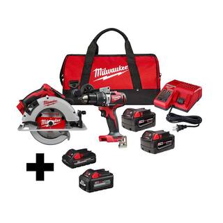 MW M18 18-Volt Lithium-Ion Brushless Cordless Hammer DrillCircular Saw Kit (2-Tool) with 6.0 Ah and 3.0 Ah batteries 2992-22-48-11-1865S