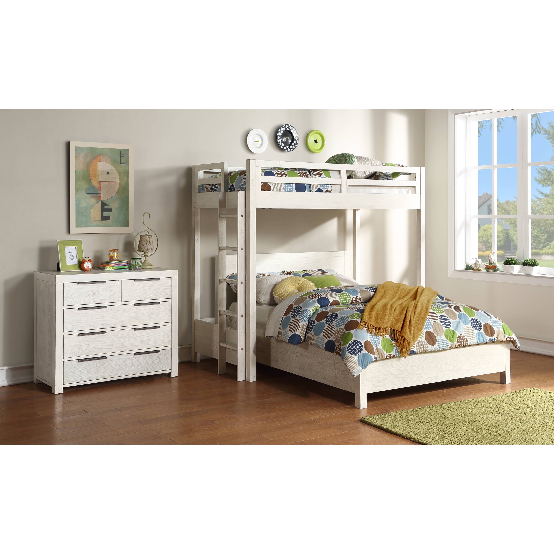 ACME Celerina 5-Drawer Rectangular Chest in Weathered White