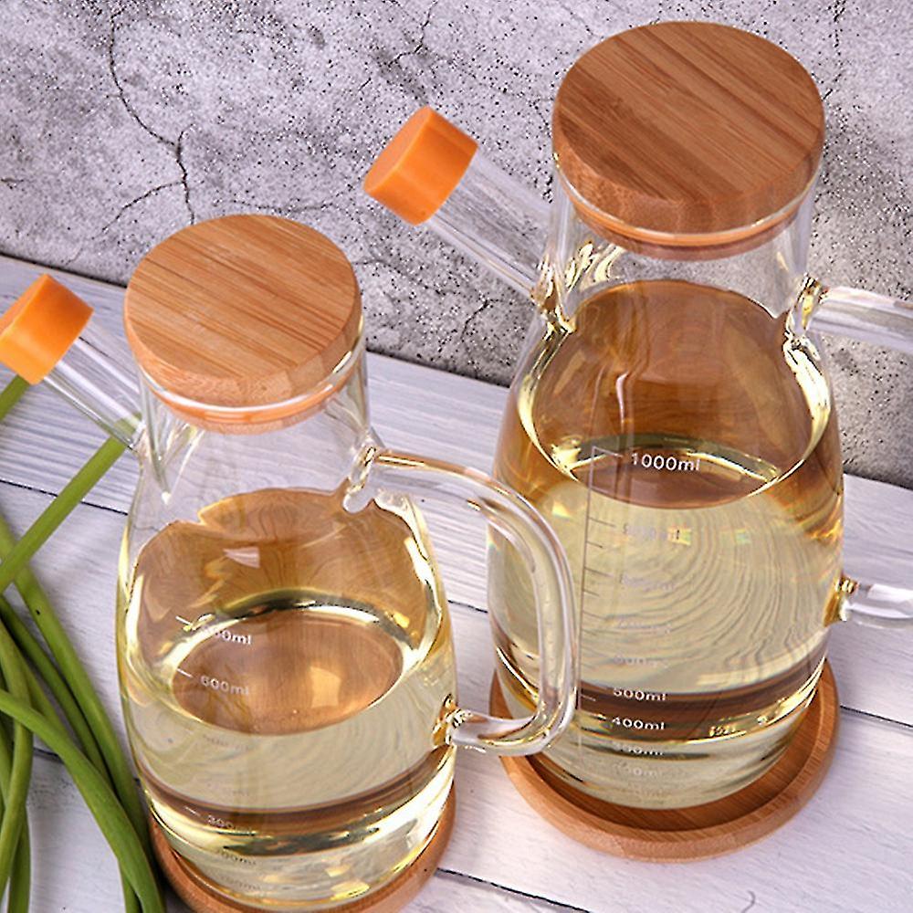 Transparent Glass Oil Bottle With Handle，heat-resistant ，1000ml