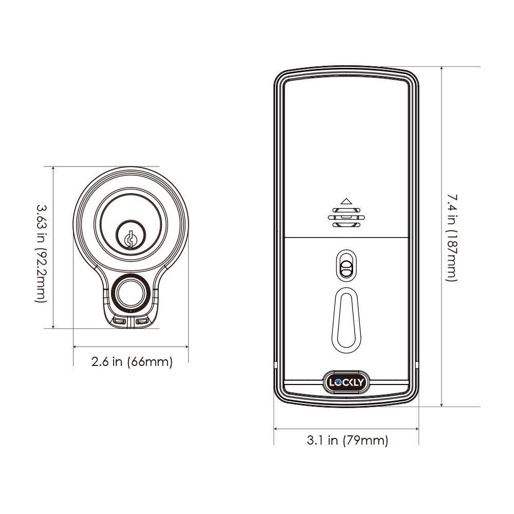 Lockly Flex Touch Satin Nickel Single-Cylinder Bluetooth Mobile App Controlled Deadbolt Lock with Biometric 3D Fingerprint PGD7YSN