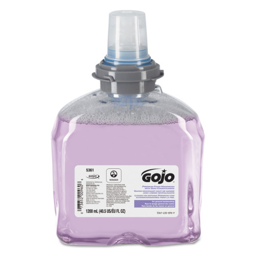 GOJO TFX Luxury Foam Hand Wash， Fresh Scent， 1，200 mL Refill， 2/Carton (536102)