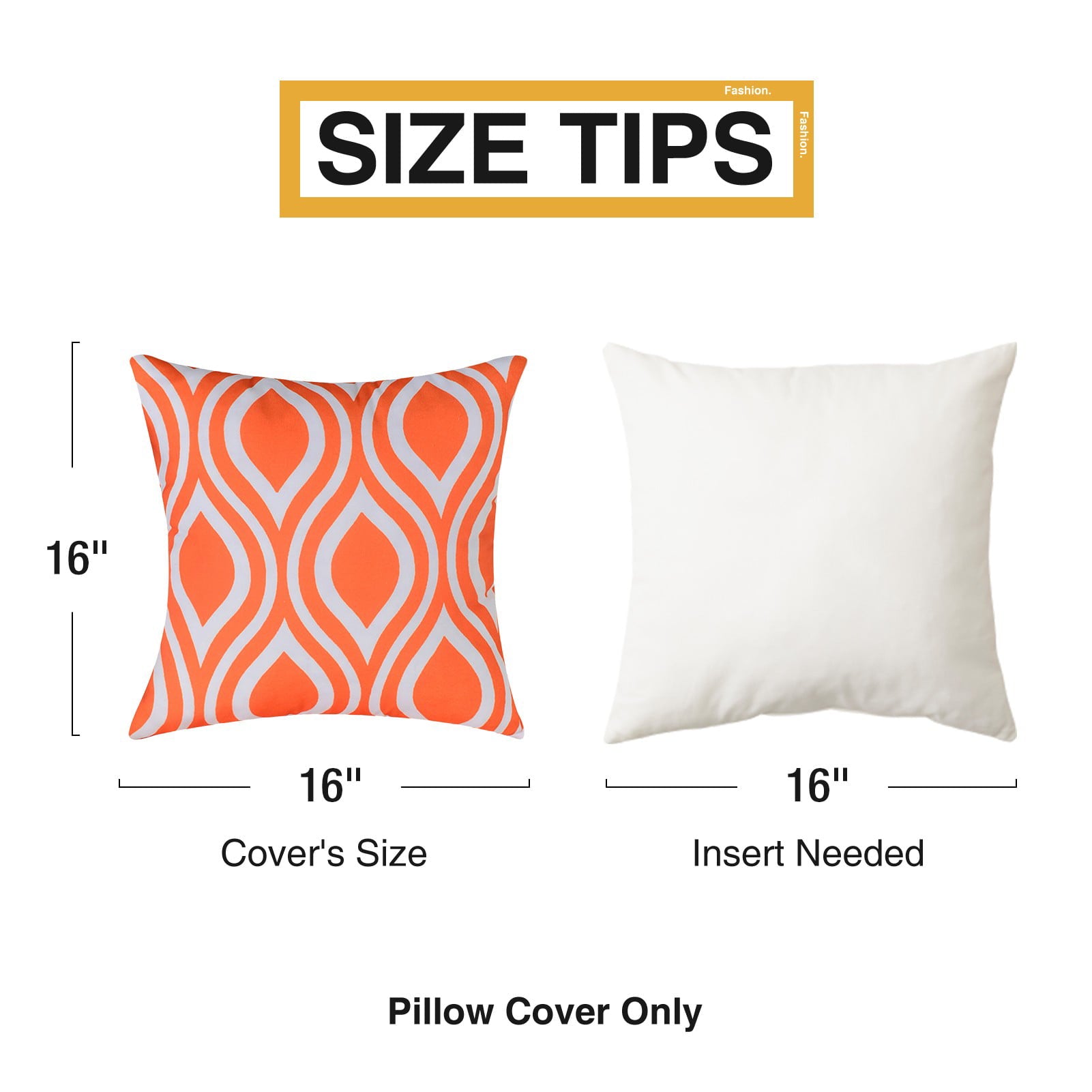 Top Finel Decorative Throw Pillow Cover Set Durable Canvas Outdoor Cushion Covers 16 X 16 for Couch Bedroom Car, Pack of 6, Orange