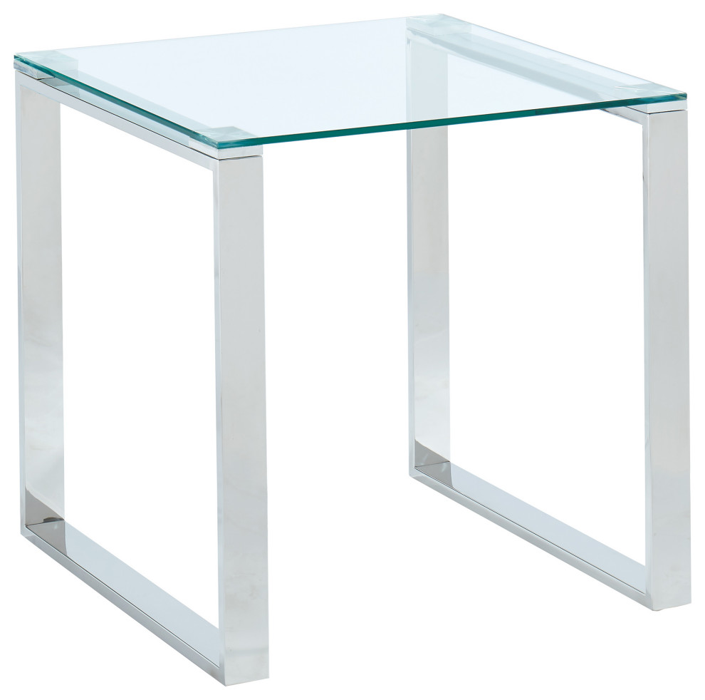 Stainless Steel and Glass Accent Table   Contemporary   Side Tables And End Tables   by HedgeApple  Houzz