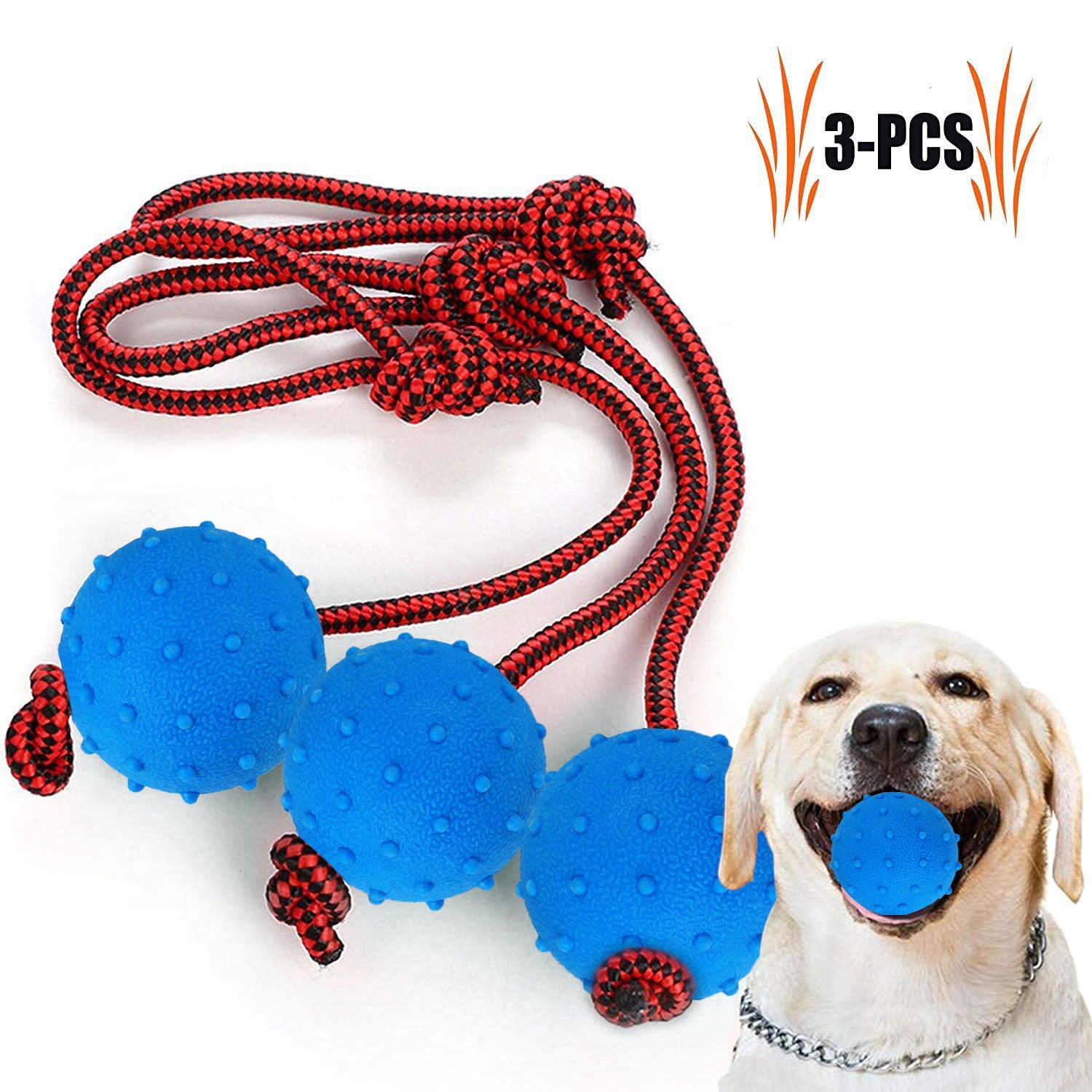 Legendog 3PCS Dog Toys Ball with Rope Interactive Dog Tug Toy Indestructible Dog Fetch Toy for aggressive chewers