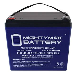 MIGHTY MAX BATTERY 12V 55AH GEL Battery for Power Boat Pontoon Electric Trolling Motor MAX3519034