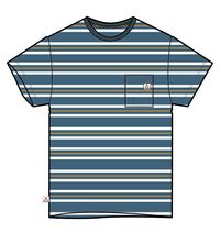 Retro Recycled Cotton Pocket T-Shirt - Blue Steel Marl