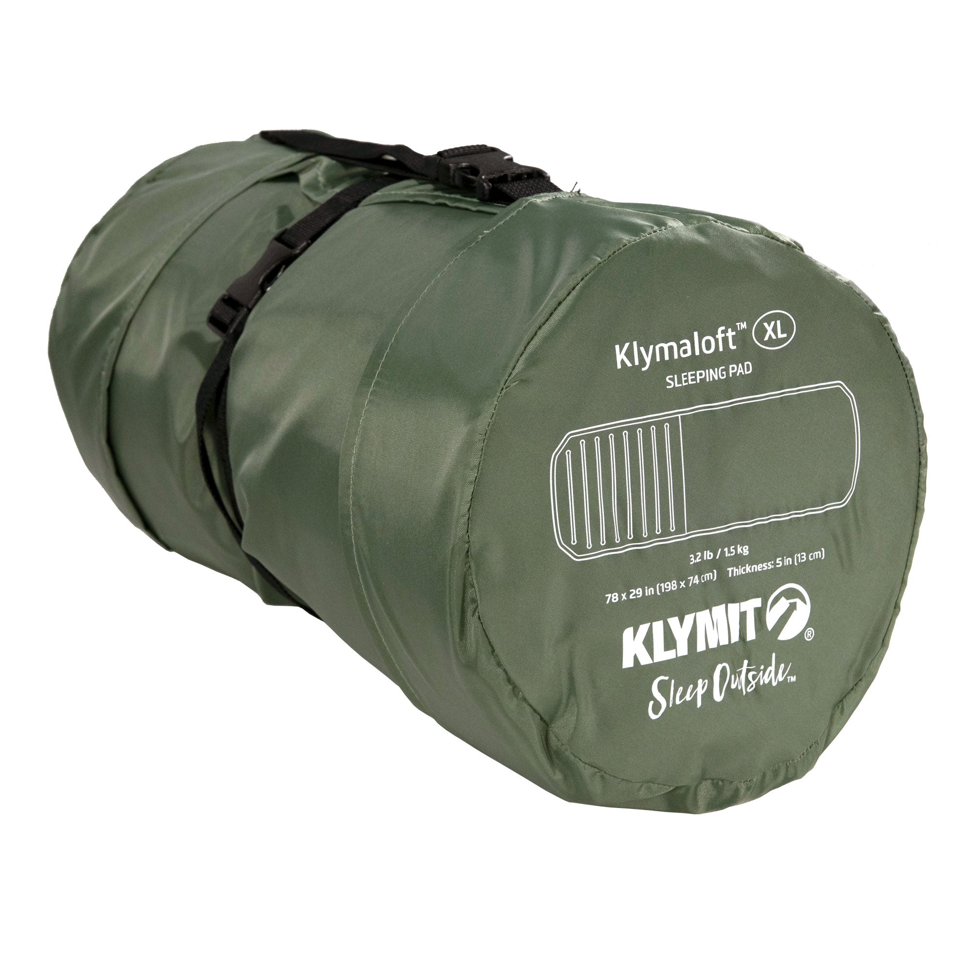 Klymit Klymaloft XL Outdoor Camping Sleeping Pad, 78x29x5in, Green