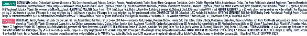 Blue Buffalo Baby Blue Healthy Growth Formula Grain-Free High Protein Variety Pack Kitten Wet Food， 3-oz can， case of 6